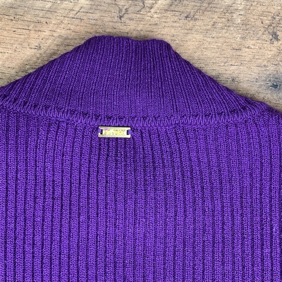 St John Sweater Mock Neck Purple small petite - Picture 5 of 6